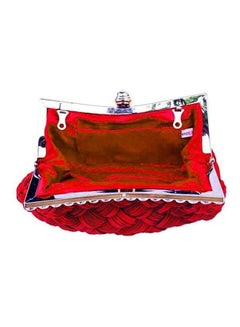 Generic Woven Evening Clutch Red  - Image 2