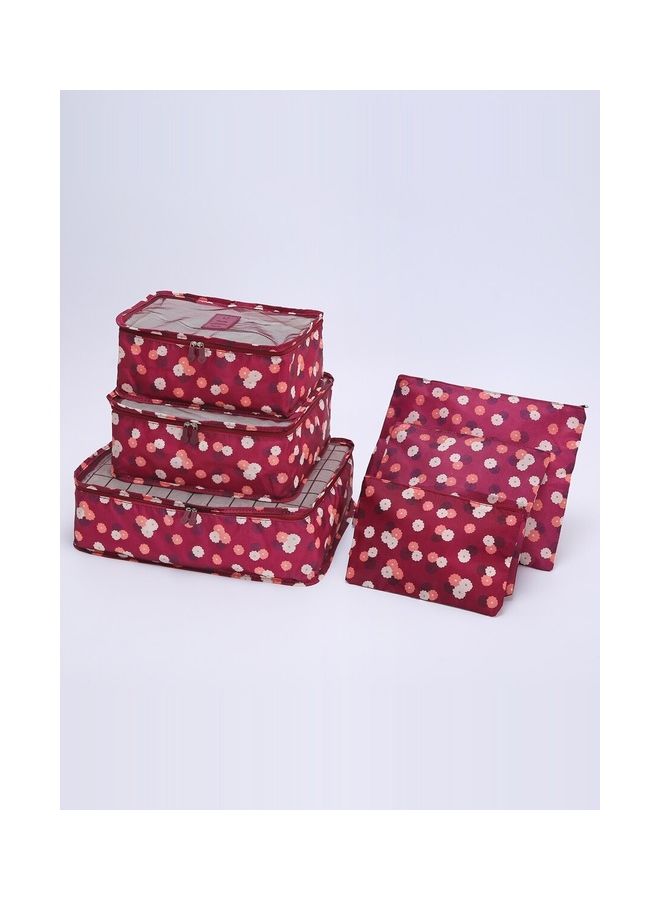 6-Piece Travel Organizer Bag Set Wine Red  - Image 2