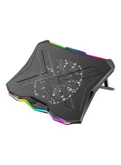 VERTUX Quite Cooling Laptop Pad With Rainbow LED Light Black  - Image 1