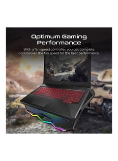 VERTUX Quite Cooling Laptop Pad With Rainbow LED Light Black  - Image 4