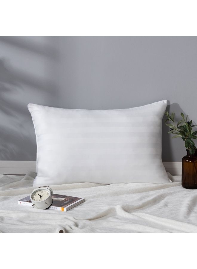 وسادة سرير مريحة من قماش الساتان السميك بتصميم بسيط ومستطيل الشكل نسيج أبيض 50x75سم - Image 3