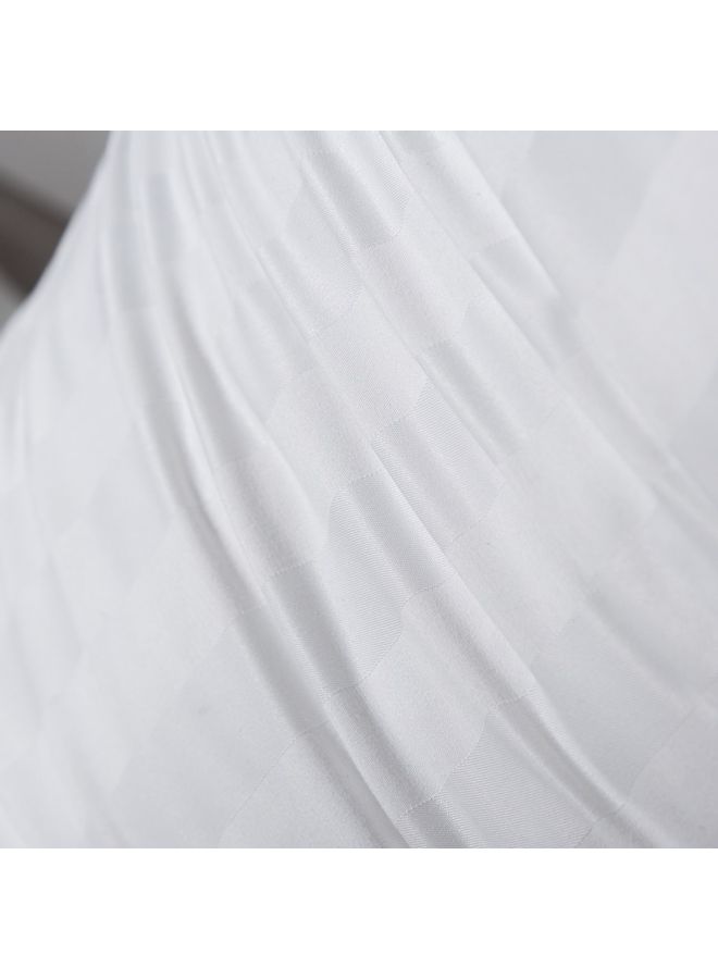 وسادة سرير مريحة من قماش الساتان السميك بتصميم بسيط ومستطيل الشكل نسيج أبيض 50x75سم - Image 4