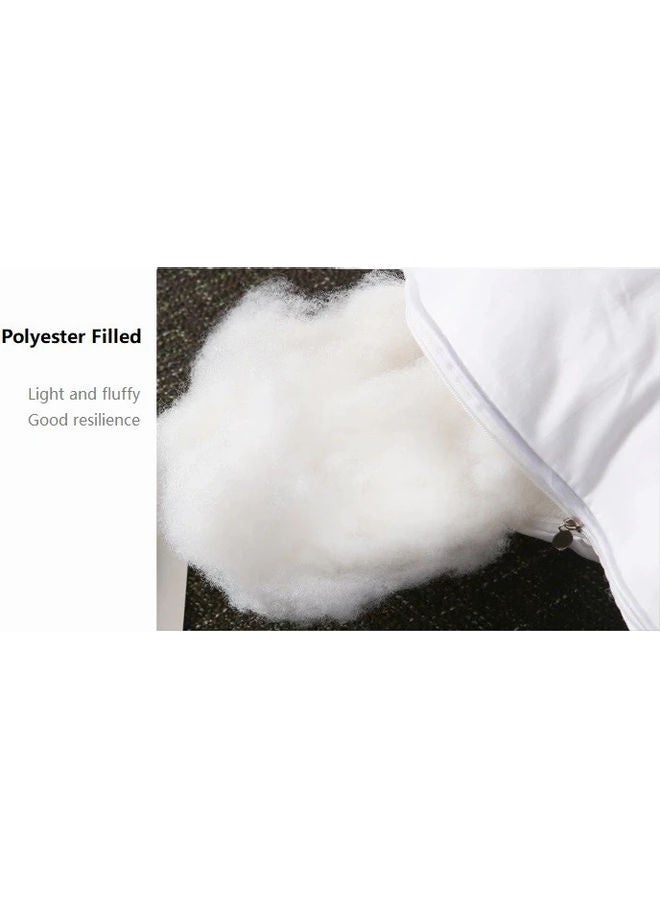 وسادة سرير مريحة من قماش الساتان السميك بتصميم بسيط ومستطيل الشكل نسيج أبيض 50x75سم - Image 5