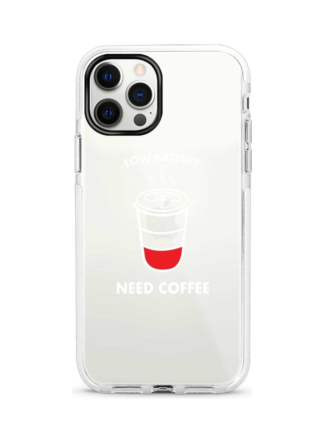 Stylizedd Protective Case Cover For Apple iPhone 12 Pro/12 Low Battery Need Coffee - Image 1