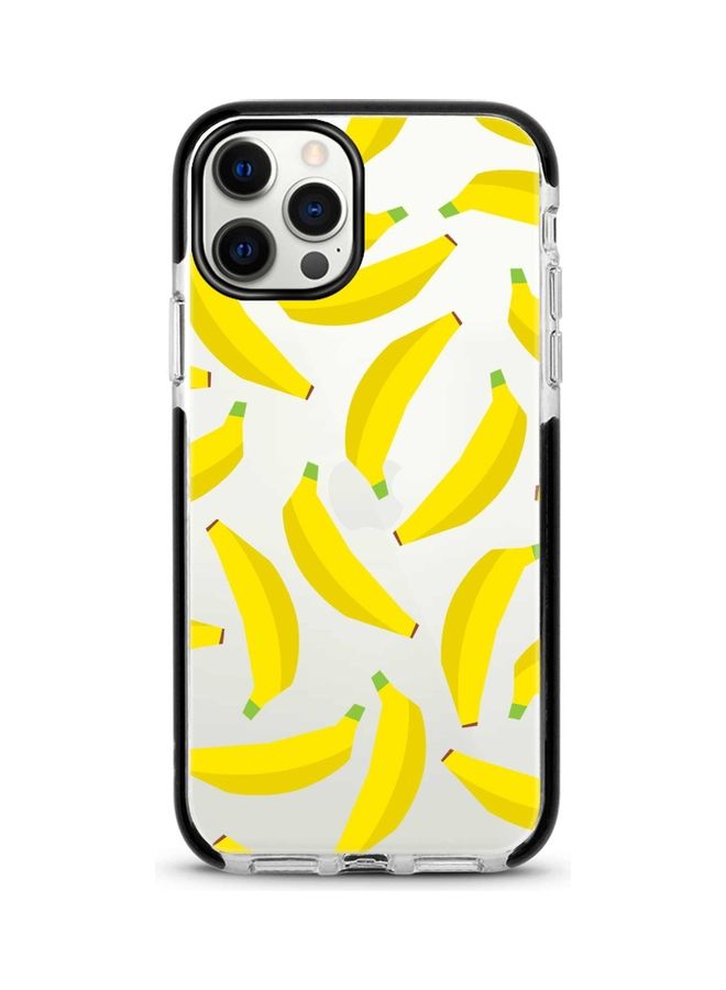 ستايلايزد غطاء حماية بطبعة موز مبعثر لهاتف أبل آيفون 12 برو/ آيفون 12 أصفر/شفاف - Image 1