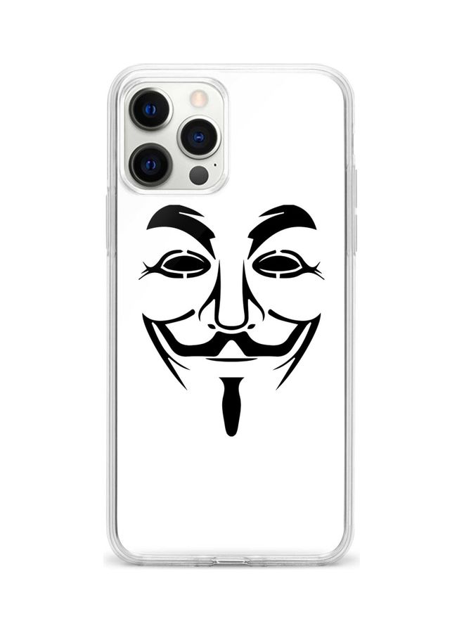 ستايلايزد غطاء بطبعة القناع في فيلم V For Vendetta لجهاز أبل آيفون 12 برو/ آيفون 12 أبيض/ أسود - Image 1