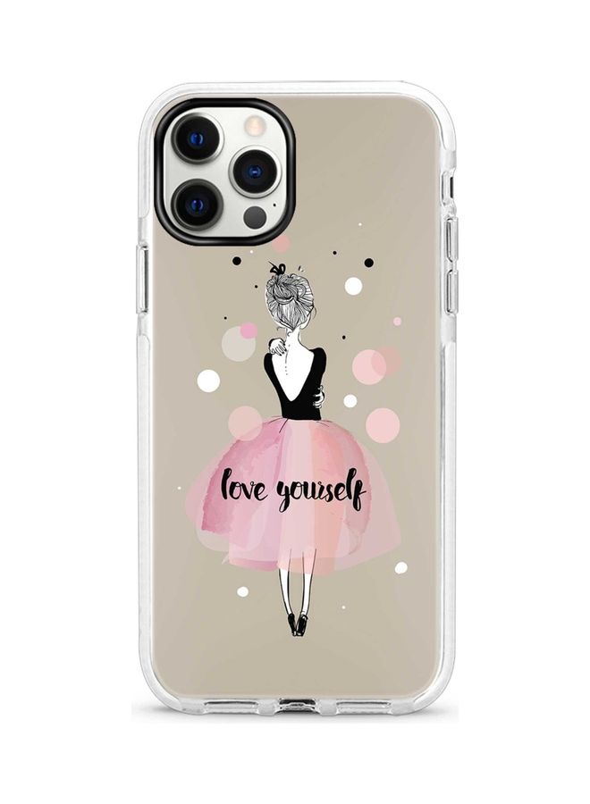 ستايلايزد غطاء حماية واقٍ لجهاز أبل آيفون 12 برو/12 عبارة "Love Yourself" - Image 1