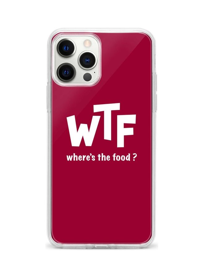 ستايلايزد غطاء حماية لهاتف أبل آيفون 12 برو/آيفون 12 بطبعة ?Where's The Food أحمر/أبيض - Image 1