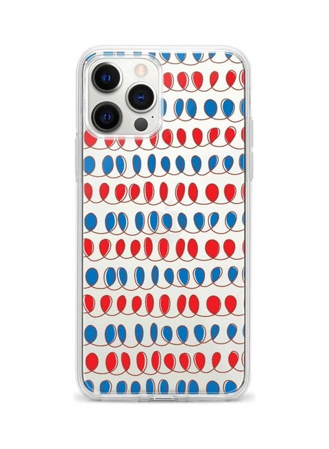 Cursive Bubbles Printed Case For Apple iPhone 12 Pro/iPhone 12 Clear/Red/Blue
