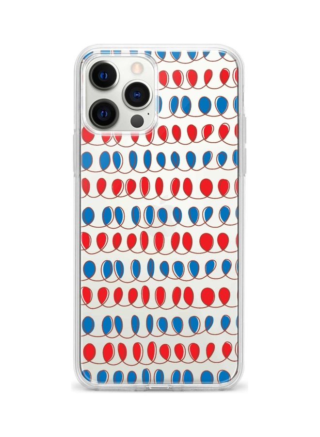 Cursive Bubbles Printed Case For Apple iPhone 12 Pro/iPhone 12 Clear/Red/Blue
