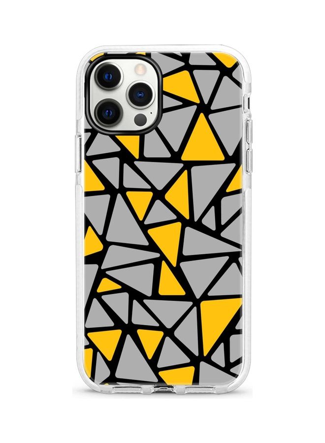 ستايلايزد غطاء حماية واقٍ لجهاز أبل آيفون 12 برو/12 مزين بنقوش مثلثات من الفن التجريدي - Image 1