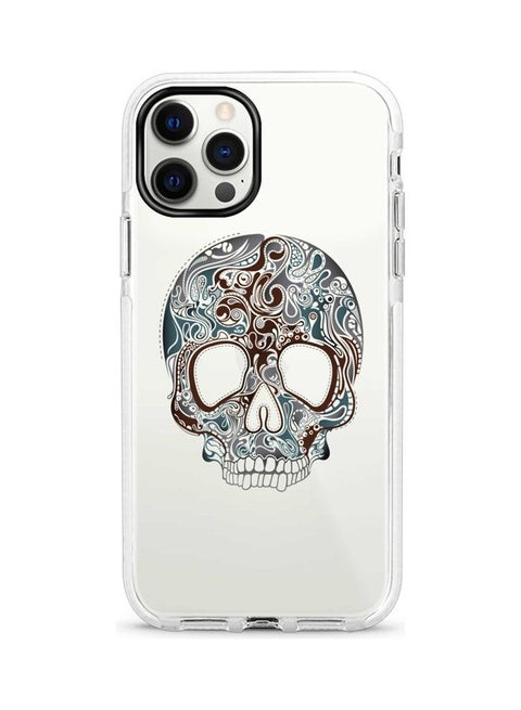 Skully Tattoo Printed Case For Apple iPhone 12 Pro/iPhone 12 Clear/Brown/Blue