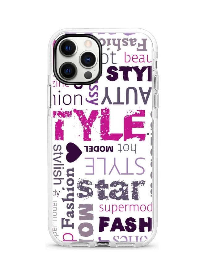 Stylizedd Fashion Statement Printed Case For Apple iPhone 12 Pro/iPhone 12 White/Pink - Image 1