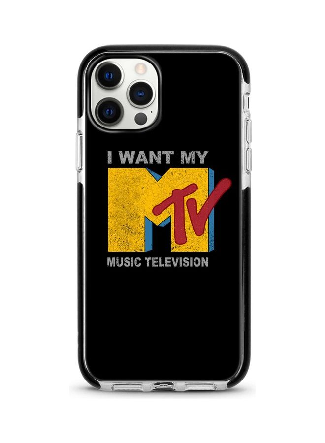 ستايلايزد غطاء حماية تصميم مطبوع لعبارة "I Want My MTV" لهاتف أبل آيفون 12 برو/ آيفون 12 أسود/ أصفر/ أحمر - Image 1
