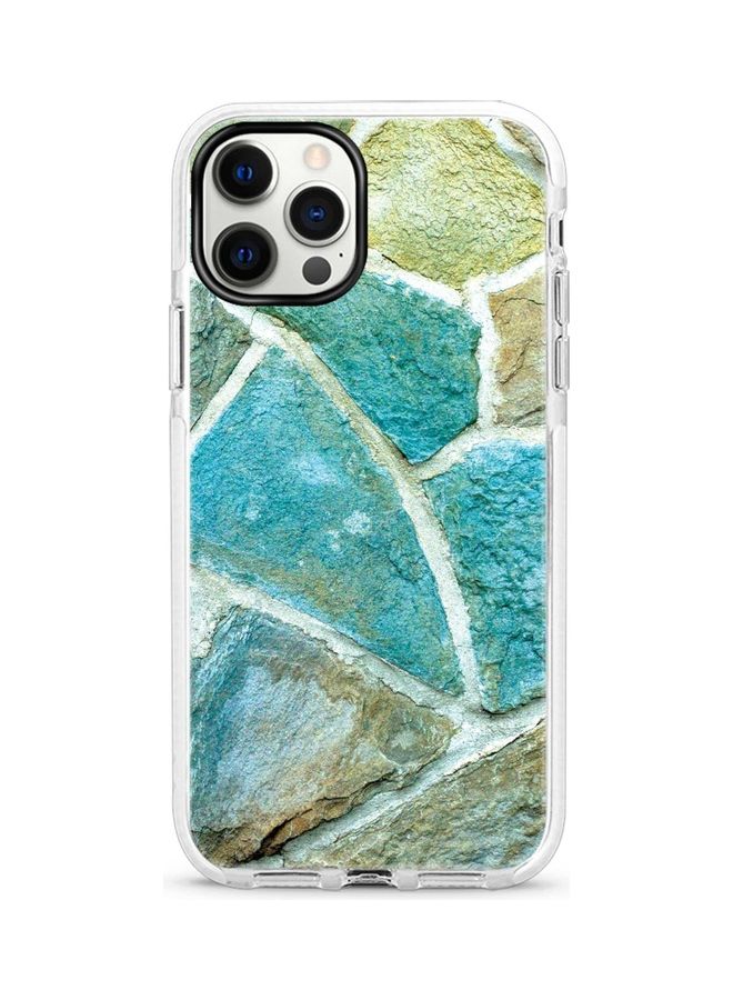 Stylizedd Aqya Stones Printed Case For Apple iPhone 12 Pro/iPhone 12 Blue/Green - Image 1