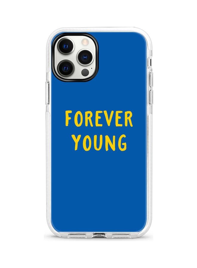 ستايلايزد غطاء حماية واقٍ لهاتف أبل آيفون 12 برو ماكس نمط مطبوع بعبارة "Forever Young" - Image 1