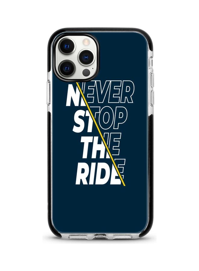 Stylizedd Never Stop The Ride Printed Case For Apple iPhone 12 Pro/iPhone 12 Blue/White - Image 1
