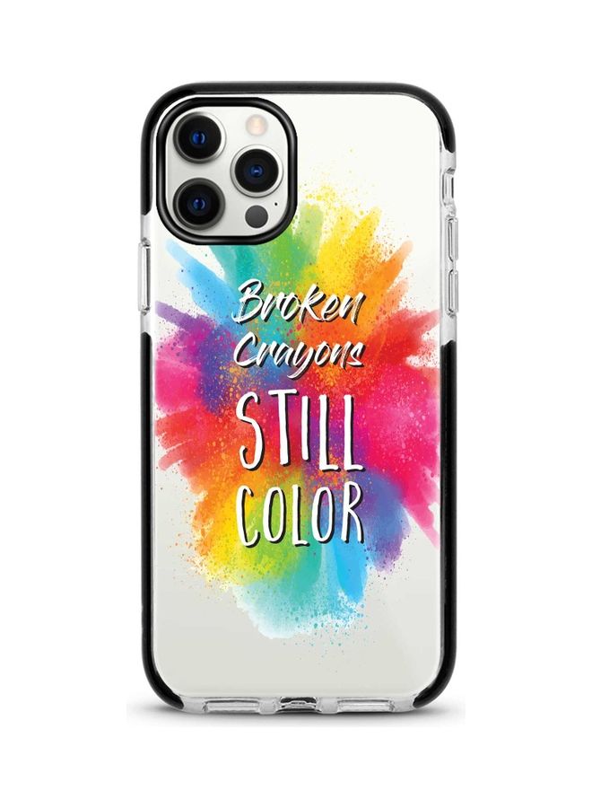 ستايلايزد غطاء حماية بطبعة عبارة "Broken Colors" لهاتف أبل آيفون 12 برو/آيفون 12 شفاف/ أحمر/ أرجواني - Image 1