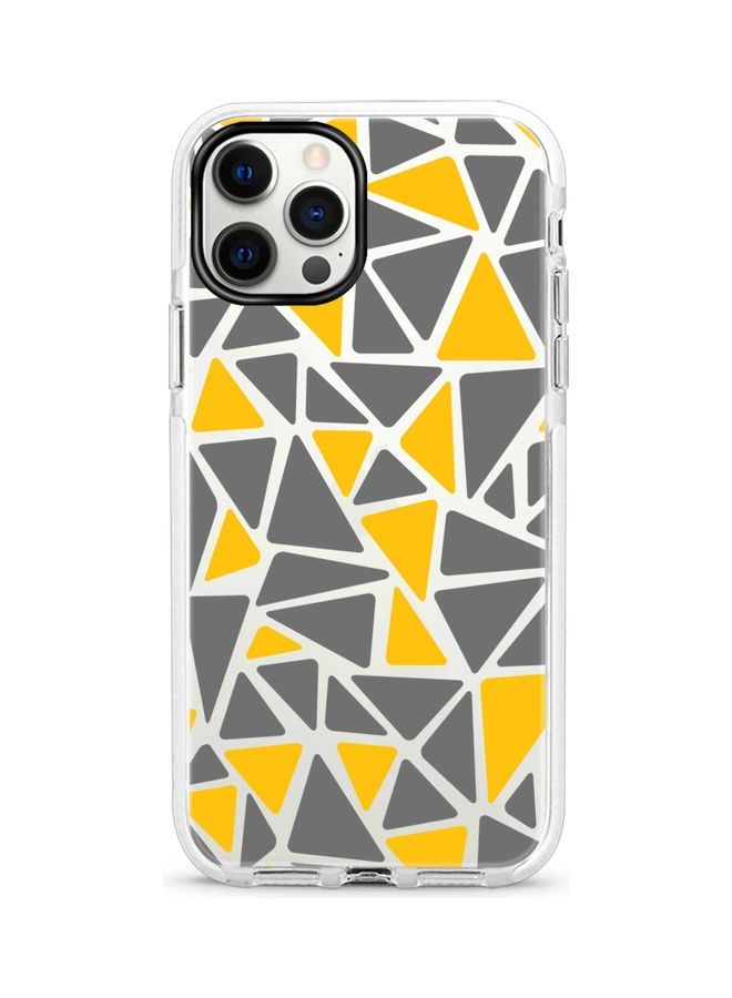 Stylizedd Triabstract Printed Case For Apple iPhone 12 Pro/iPhone 12 Grey/Yellow/White - Image 1