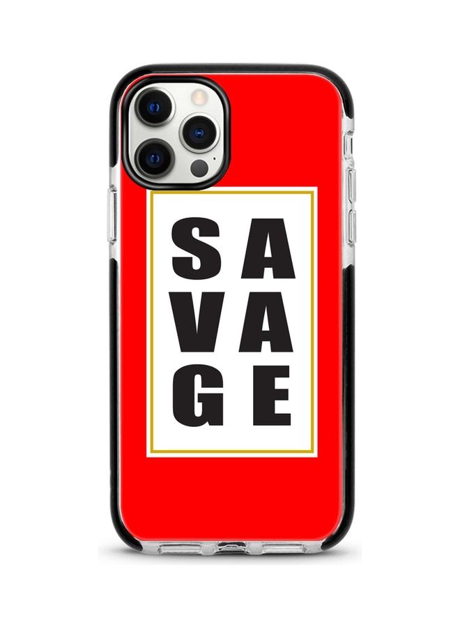 Stylizedd Savage Printed Case For Apple iPhone 12 Pro/iPhone 12 Red/White/Black - Image 1