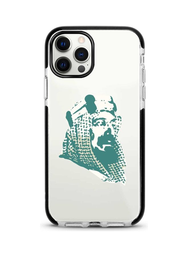 ستايلايزد غطاء حماية مزين بطبعة إحدى شخصيات آل سعود لهاتف أبل آيفون 12 برو/ آيفون 12 شفاف/أخضر - Image 1