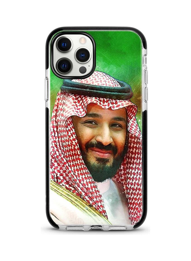 ستايلايزد غطاء حماية بطبعة صورة الأمير محمد بن سلمان لهاتف أبل آيفون 12 برو/آيفون 12 أخضر/أبيض/أحمر - Image 1