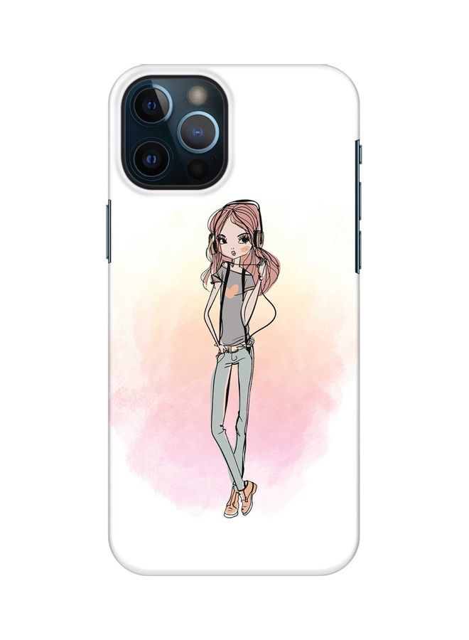 Stylizedd - Girl Next Door Printed Case For Apple iPhone 12 Pro White/Grey/Pink - Image 1