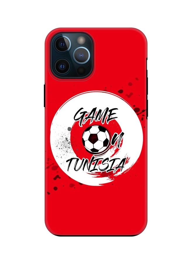 ستايلايزد غطاء حماية بنمط مطبوع بعبارة "Game On Tunisia" لهاتف أبل آيفون 12 برو أسود / أزرق/ أبيض/ أحمر - Image 1