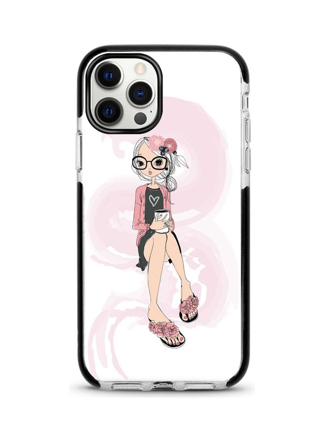 Stylizedd Nerdy Cute Printed Case For Apple iPhone 12 Pro/iPhone 12 White/Pink/Beige - Image 1
