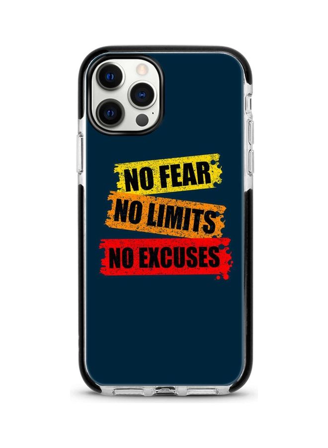 ستايلايزد غطاء حماية بطبعة عبارة "No Fear Limits Excuses" لهاتف أبل آيفون 12 برو/آيفون 12 أزرق/أصفر/أحمر - Image 1