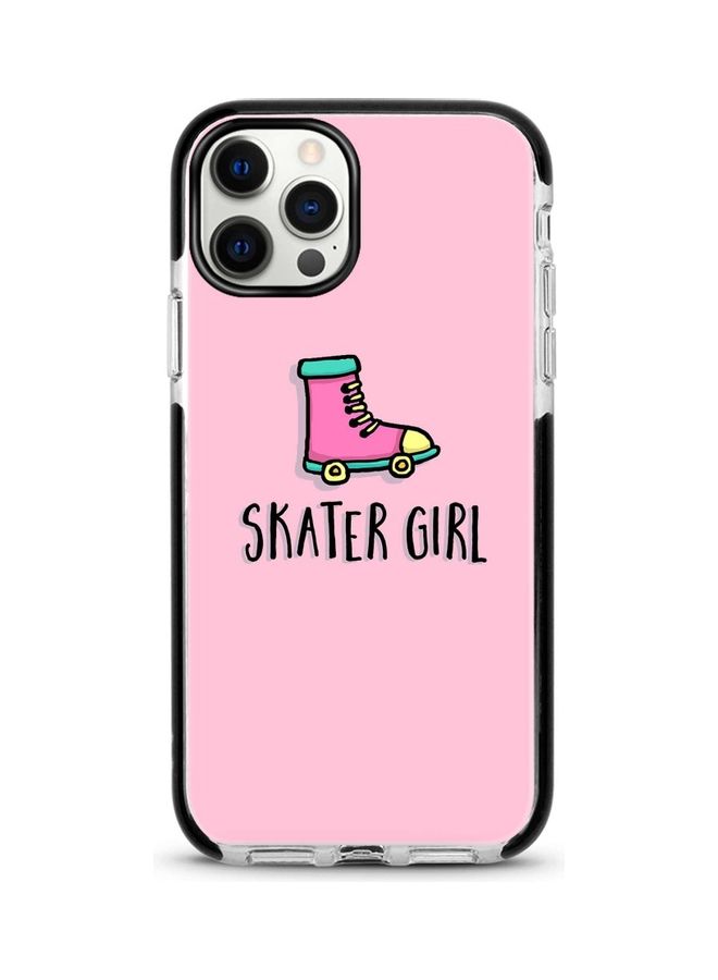 ستايلايزد غطاء حماية بطبعة عبارة "Skater Girl" لهاتف أبل آيفون 12 برو/آيفون 12 وردي/ أخضر/ أسود - Image 1