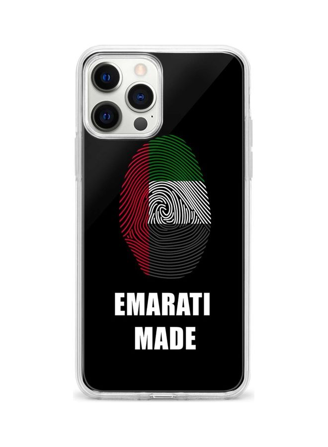 ستايلايزد غطاء حماية واقٍ لهاتف أبل آيفون 12 برو طبعة عبارة "Emirati Made" - Image 1
