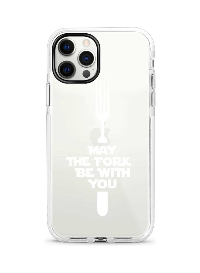 Stylizedd May The Fork Printed Dual Layer Protective Case Cover For Apple iPhone 12 Pro Max Clear/White - Image 1
