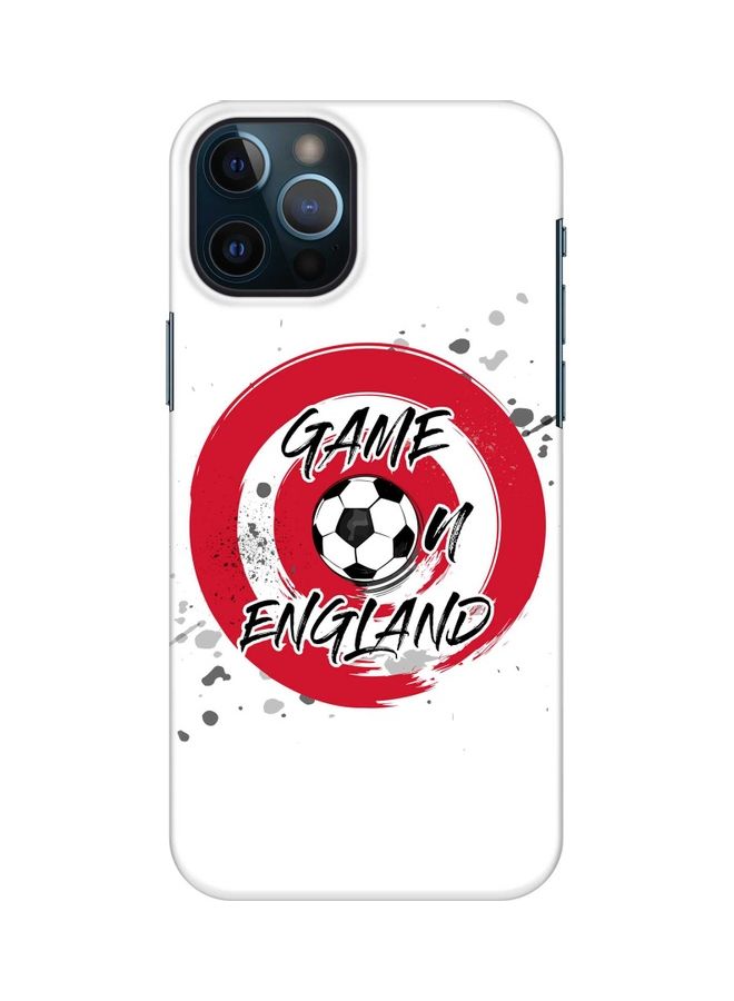 Game On England Printed Protective Case Cover For Apple iPhone 12 Pro White/Red