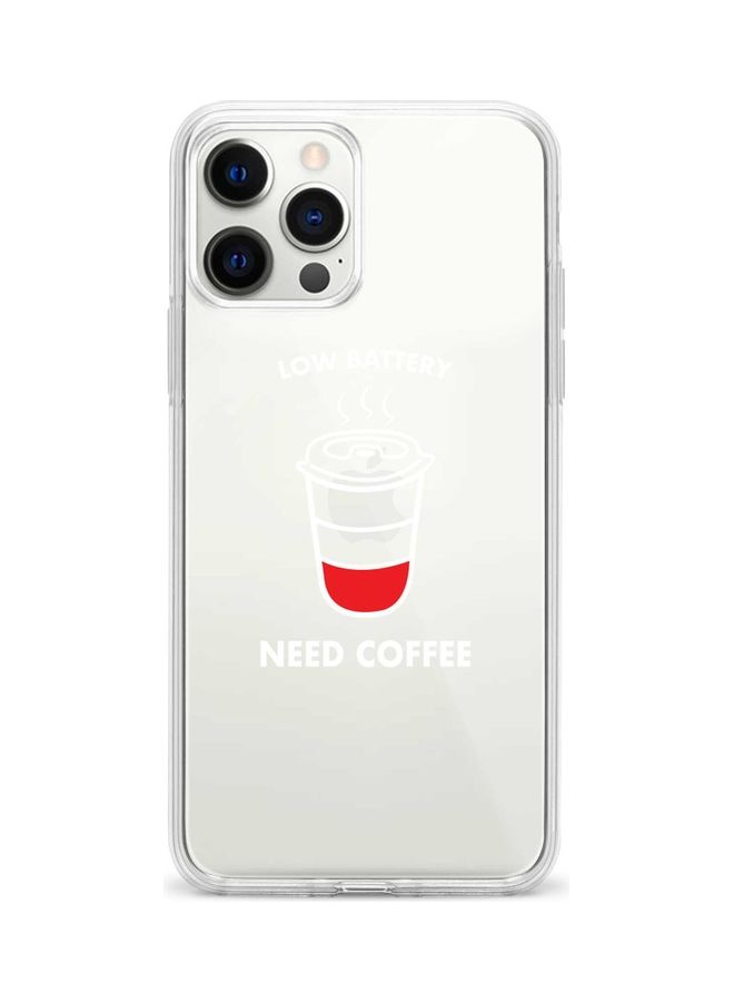 Stylizedd Protective Case Cover For Apple iPhone 12 Pro Max Low Battery Need Coffee - Image 1