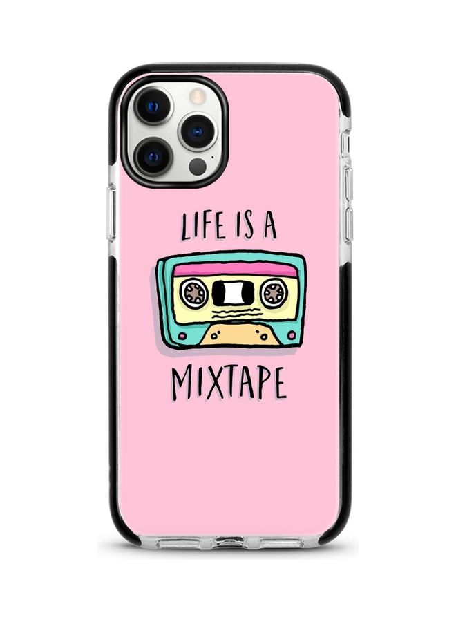 Stylizedd Life Is A Mixtape Printed Case For Apple iPhone 12 Pro/iPhone 12 Pink/Green/Yellow  - Image 1
