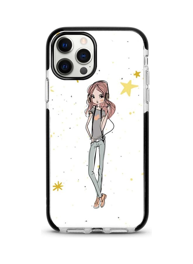 Stylizedd Girl Next Door Printed Case For Apple iPhone 12 Pro/iPhone 12 White/Grey/Yellow - Image 1