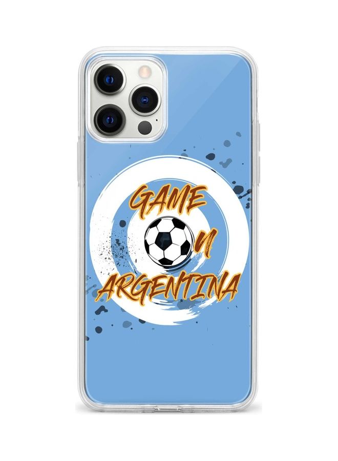 ستايلايزد غطاء حماية واقٍ مزين بالكامل بطبعة عبارة "Game on Argentina" لهاتف أبل آيفون 12 برو/آيفون 12 متعدد الألوان - Image 1