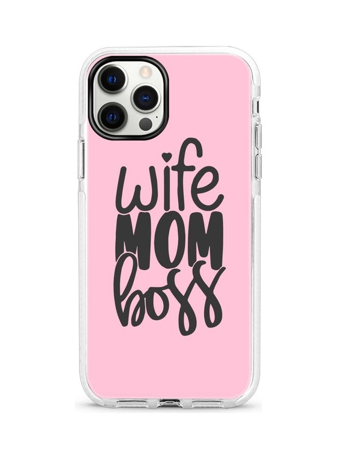 ستايلايزد غطاء حماية واقٍ لجهاز أبل آيفون 12 برو/12 طبعة "Wife Mom Boss" - Image 1