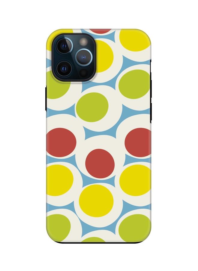 ستايلايزد غطاء حماية واق من سلسلة برو الصلبة لهاتف أبل آيفون 12 برو نقشة فقاعات على طراز السبعينيات - Image 1