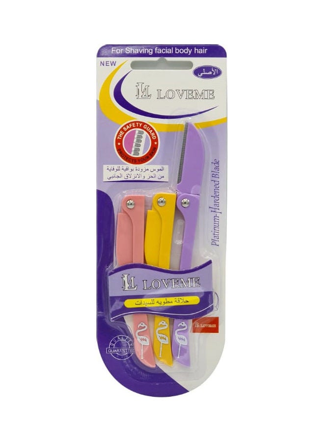 LOVE ME - 3-Piece Feather Flamingo Razor Multicolour 10cm - Image 1