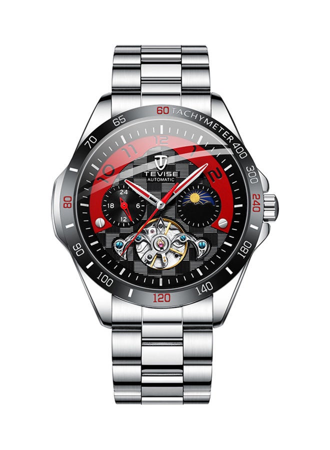 Tevise Men's Waterproof Mechanical Watch J4545B-R - 35 mm - Silver - Image 1