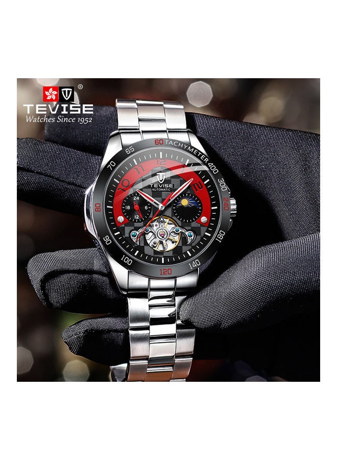 Tevise Men's Waterproof Mechanical Watch J4545B-R - 35 mm - Silver - Image 5