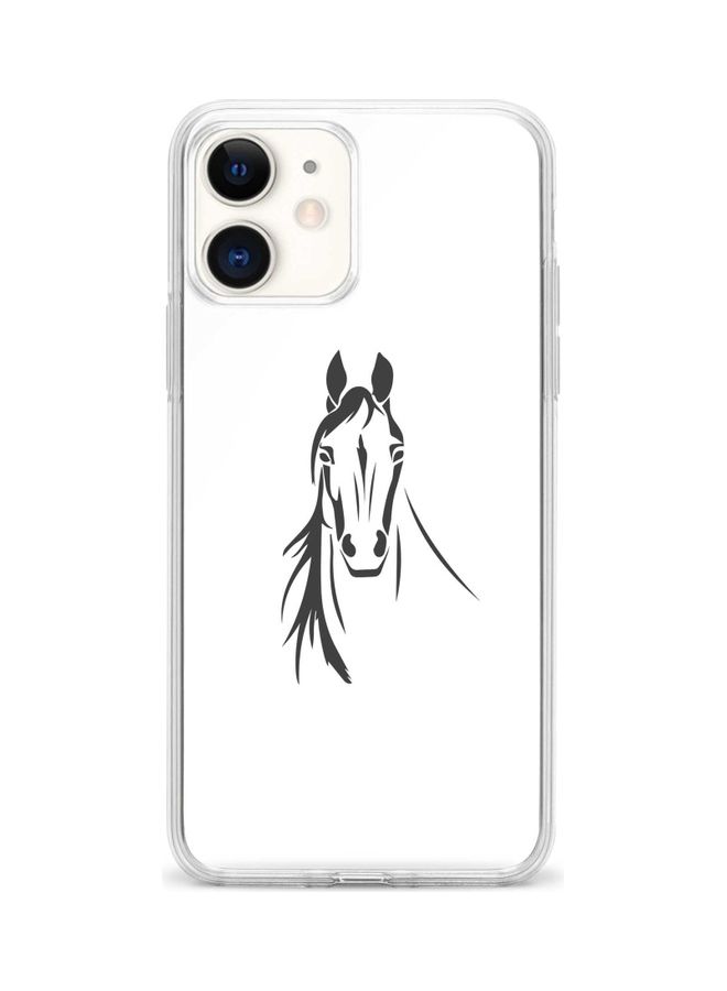 Stylizedd Horse Printed  Case Cover For Apple iPhone 12 Mini Clear/Black - Image 1