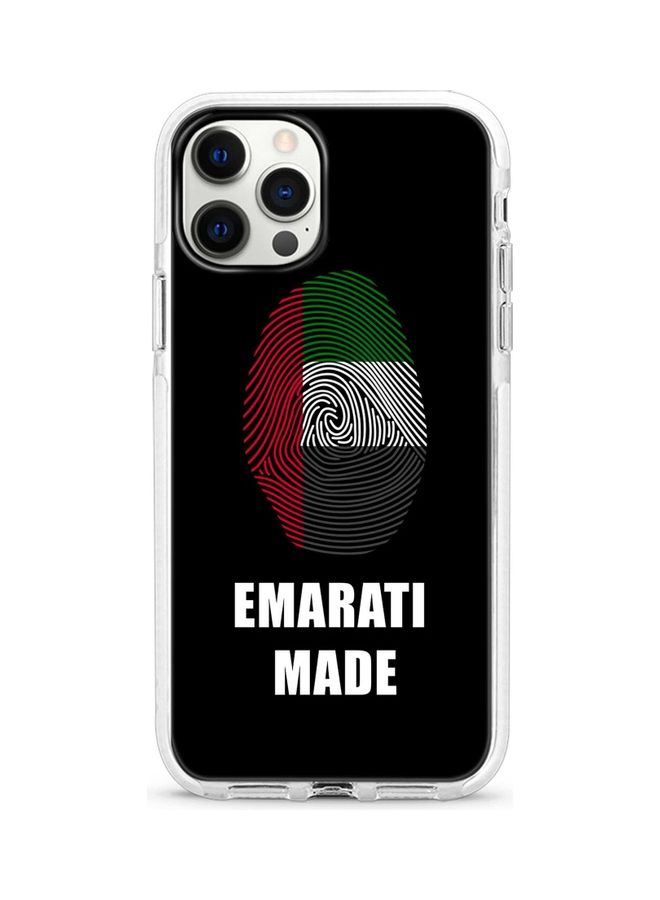 ستايلايزد غطاء حماية واقٍ لجهاز أبل آيفون 12 برو/12 طبعة عبارة "Emarati Made" - Image 1