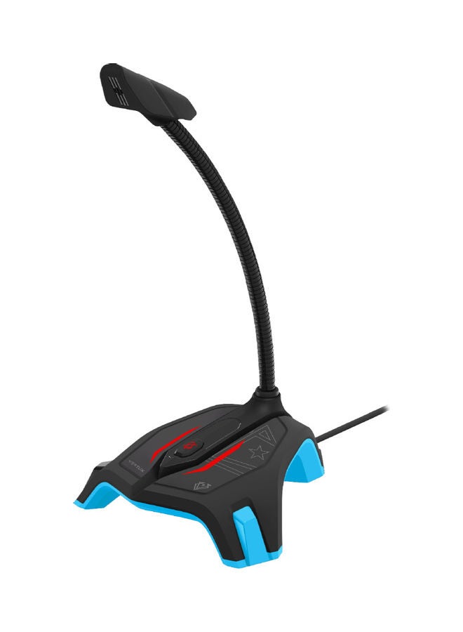 VERTUX Professional High Definition Omnidirectional USB Gaming Mic With Flexible Gooseneck STREAMER-2.BLUE Blue  - Image 1