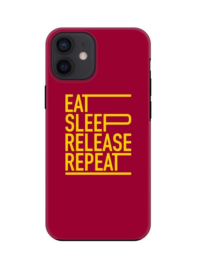 Stylizedd Protective Case For Apple iPhone 12 Mini Eat Sleep Release Repeat - Image 1