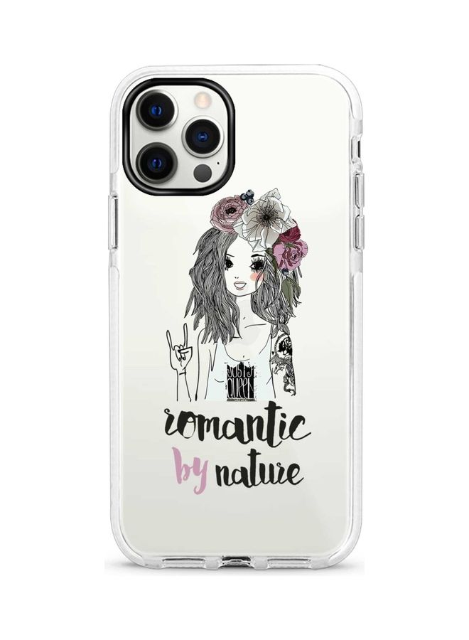 ستايلايزد غطاء حماية واقٍ لهاتف أبل آيفون 12 برو ماكس عبارة "Romantic by Nature" - Image 1