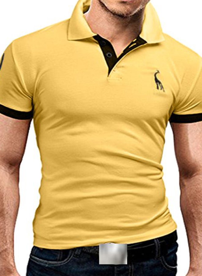 Fawn Logo Embroidered Polo Yellow/Black - Image 2