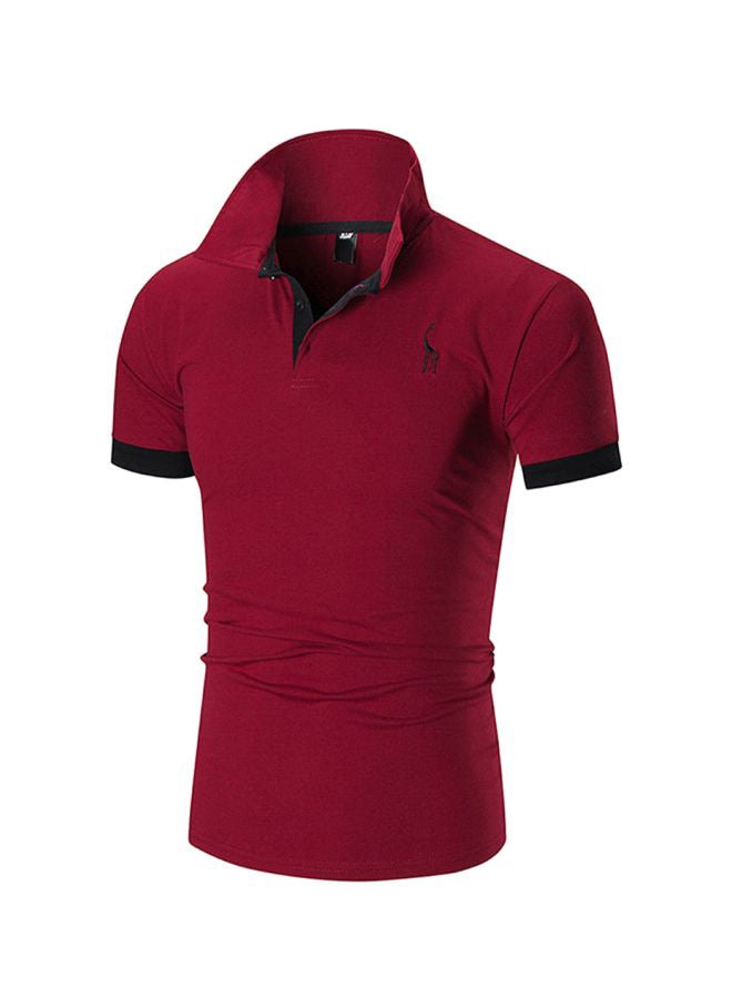 Fawn Logo Embroidered Polo Red/Black  - Image 1